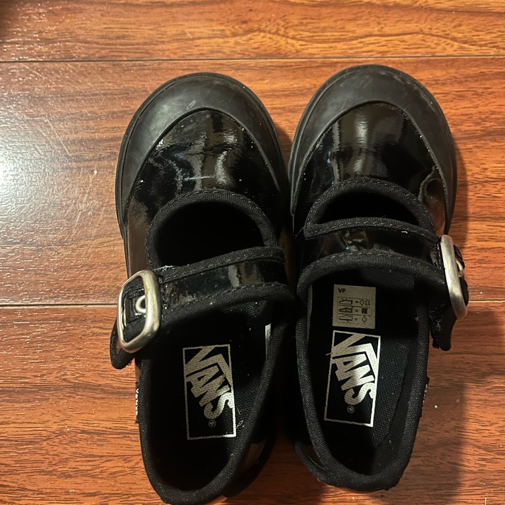 Vans Kids Glossy Black Dress Shoes